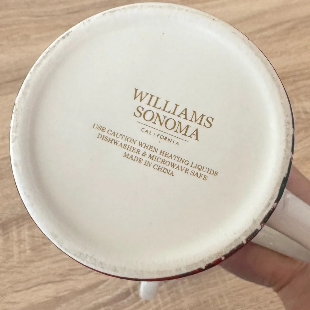 2 x Williams‎ Sonoma Red Green Tartan Plaid 6” Tall Coffee Hot Cocoa Mugs